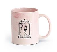 AYUEHBN cerámica Tazas Grandes para Bebidas Calientes Escalada Deporte Extremo Escalada Alpinismo （11oz/320ml） Cappuccino, Latte Macchiato, té, espresso Rosa mármol