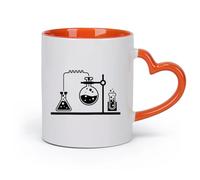 AYUEHBN cerámica Tazas Grandes para Bebidas Calientes Laboratorio Químico Ciencias Escuela de Química （11oz/320ml） Para café, avena, té, fácil de limpiar Naranja