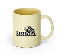 AYUEHBN cerámica Tazas Grandes para Bebidas Calientes Letras de guantes de béisbol Deportes de pelota （11oz/320ml） Para Té, Café, Leche, Capuchino Beige