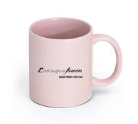 AYUEHBN cerámica Tazas Grandes para Bebidas Calientes Palabras de sabiduría Flores Letras （11oz/320ml） Para café, sopa, té, leche, latte, chocolate caliente, para mujeres y hombres Rosa