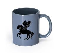 AYUEHBN cerámica Tazas Grandes para Bebidas Calientes Pegaso Caballo Alado Fantasía Animal Mítico （11oz/320ml） Ideal para el hogar, la oficina, cafeterías, ideas de regalo Gris azulado