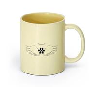 AYUEHBN cerámica Tazas Grandes para Bebidas Calientes Tienda de mascotas Angel Wings Paw Pets Nursery （11oz/320ml） Para cafetería o restaurante Beige