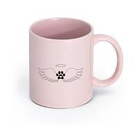 AYUEHBN cerámica Tazas Grandes para Bebidas Calientes Tienda de mascotas Angel Wings Paw Pets Nursery （11oz/320ml） Para cafetería o restaurante Rosa