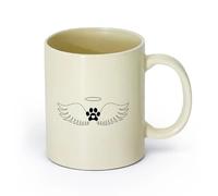AYUEHBN cerámica Tazas Grandes para Bebidas Calientes Tienda de mascotas Angel Wings Paw Pets Nursery （11oz/320ml） Para cafetería o restaurante Amarillo claro