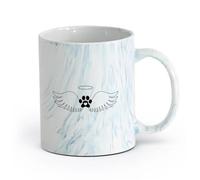 AYUEHBN cerámica Tazas Grandes para Bebidas Calientes Tienda de mascotas Angel Wings Paw Pets Nursery （11oz/320ml） Para cafetería o restaurante Azul mármol
