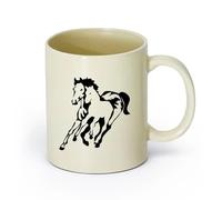 AYUEHBN cerámica Tazas Grandes para Té, Café y Chocolate Caliente Caballos Potro Animal Tribal （11oz/320ml） Café, té, latte, leche, cacao, zumo y otras bebidas calientes Amarillo claro