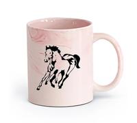 AYUEHBN cerámica Tazas Grandes para Té, Café y Chocolate Caliente Caballos Potro Animal Tribal （11oz/320ml） Café, té, latte, leche, cacao, zumo y otras bebidas calientes Rosa mármol