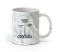 AYUEHBN cerámica Tazas para Chocolate Caliente Cóctel Fiesta Bebida alcohólica Bar Club nocturno （11oz/320ml） Para bebidas calientes, latte, capuchino Negro mármol