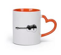 AYUEHBN cerámica Tazas para Hogar y Oficina Estudio musical de música en vivo con guitarra acústica （11oz/320ml） Regalo para hombre o mujer Naranja
