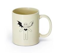 AYUEHBN cerámica Tazas personalizadas Ángeles y demonios: matrimonio romántico y divertido （11oz/320ml） Para café, sopa, té, leche, latte, chocolate caliente, para mujeres y hombres Amarillo claro