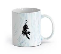 AYUEHBN cerámica Tazas personalizadas Depredador Animal salvaje Pantera Cazador Gran felino （11oz/320ml） Apto para lavavajillas y microondas, para la oficina y el hogar Azul mármol