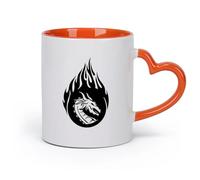 AYUEHBN cerámica Tazas personalizadas Dragón Cuento de Hadas Fuego Fantasía Animal Mito Bestia （11oz/320ml） Ideal para el hogar, la oficina, cafeterías, ideas de regalo Naranja