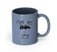 AYUEHBN cerámica Tazas personalizadas Letras de cafetería: disfruta de tu café, cita de cocina （11oz/320ml） Elegante y duradero: apto para microondas y lavavajillas Gris azulado