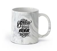 AYUEHBN cerámica Tazas Resistentes Baloncesto Nunca dejes de jugar al baloncesto Palabras con frases deportivas （11oz/320ml） Para la oficina y el hogar Negro mármol