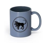 AYUEHBN cerámica Tazas Resistentes Cerbero, el perro de tres cabezas, mitos griegos antiguos, Grecia （11oz/320ml） Para leche, té, cola y agua Gris azulado