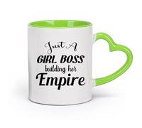 AYUEHBN cerámica Tazas Resistentes Chica Jefa Construyendo Imperio Mujer de Negocios Cita Letras Palabras （11oz/320ml） Bebidas calientes, espresso Verde