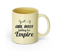 AYUEHBN cerámica Tazas Resistentes Chica Jefa Construyendo Imperio Mujer de Negocios Cita Letras Palabras （11oz/320ml） Bebidas calientes, espresso Beige