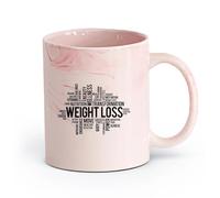 AYUEHBN cerámica Tazas Resistentes Pérdida de peso, gimnasia en casa, gimnasio, centro de fitness, dieta, salud, estilo de vida saludable （11oz/320ml） Bonito Rosa mármol