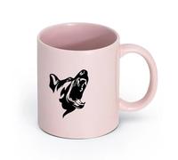 AYUEHBN cerámica Tazas Resistentes Perro enojado, patrulla aterradora, seguridad animal, garaje para mascotas, cueva del hombre （11oz/320ml） Para la oficina y el hogar Rosa
