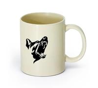 AYUEHBN cerámica Tazas Resistentes Perro enojado, patrulla aterradora, seguridad animal, garaje para mascotas, cueva del hombre （11oz/320ml） Para la oficina y el hogar Amarillo claro