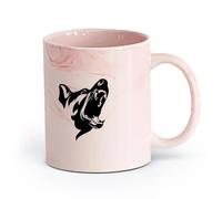 AYUEHBN cerámica Tazas Resistentes Perro enojado, patrulla aterradora, seguridad animal, garaje para mascotas, cueva del hombre （11oz/320ml） Para la oficina y el hogar Rosa mármol