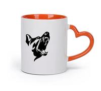 AYUEHBN cerámica Tazas Resistentes Perro enojado, patrulla aterradora, seguridad animal, garaje para mascotas, cueva del hombre （11oz/320ml） Para la oficina y el hogar Naranja