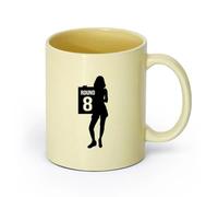 AYUEHBN cerámica Tazas Resistentes Silueta de chica del ring, octavo asalto, boxeo, artes marciales mixtas (MMA) （11oz/320ml） Para cafetería o regalo Beige