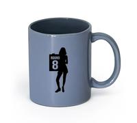 AYUEHBN cerámica Tazas Resistentes Silueta de chica del ring, octavo asalto, boxeo, artes marciales mixtas (MMA) （11oz/320ml） Para cafetería o regalo Gris azulado