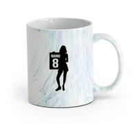 AYUEHBN cerámica Tazas Resistentes Silueta de chica del ring, octavo asalto, boxeo, artes marciales mixtas (MMA) （11oz/320ml） Para cafetería o regalo Azul mármol