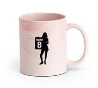 AYUEHBN cerámica Tazas Resistentes Silueta de chica del ring, octavo asalto, boxeo, artes marciales mixtas (MMA) （11oz/320ml） Para cafetería o regalo Rosa mármol