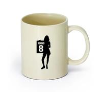 AYUEHBN cerámica Tazas Resistentes Silueta de chica del ring, octavo asalto, boxeo, artes marciales mixtas (MMA) （11oz/320ml） Para cafetería o regalo Amarillo claro