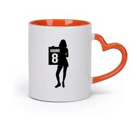 AYUEHBN cerámica Tazas Resistentes Silueta de chica del ring, octavo asalto, boxeo, artes marciales mixtas (MMA) （11oz/320ml） Para cafetería o regalo Naranja