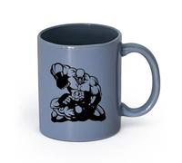AYUEHBN cerámica Vajilla Cerámica para Hogar Luchadores MMA Artes Marciales Deportes （11oz/320ml） para amantes del café, mejores amigos del trabajo, compañeros trabajo y amigos Gris azulado