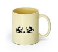 AYUEHBN cerámica Vajilla Cerámica para Hogar Videojuego batalla jugadores （11oz/320ml） bebida matutina, bodas, cumpleaños, regalos para mujeres, Día del Padre, madres, niñas y niños Beige