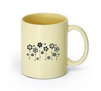 AYUEHBN cerámica Vajilla Cerámica para Hogar Vivero Flores Jardín Natural Niñas （11oz/320ml） bebida matutina, bodas, cumpleaños, regalos para mujeres, Día del Padre, madres, niñas y niños Beige