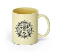 AYUEHBN cerámica Vajilla de Cerámica para Hogar Adorno tribal de animal de escorpión （11oz/320ml） Apto para lavavajillas y microondas, para la oficina y el hogar Beige