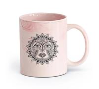 AYUEHBN cerámica Vajilla de Cerámica para Hogar Adorno tribal de animal de escorpión （11oz/320ml） Apto para lavavajillas y microondas, para la oficina y el hogar Rosa mármol