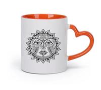 AYUEHBN cerámica Vajilla de Cerámica para Hogar Adorno tribal de animal de escorpión （11oz/320ml） Apto para lavavajillas y microondas, para la oficina y el hogar Naranja