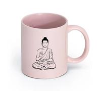 AYUEHBN cerámica Vajilla de Cerámica para Hogar Buda Budismo Om Relajación Zen Meditación Vivir （11oz/320ml） Café, té, latte, leche, cacao, zumo y otras bebidas calientes Rosa