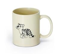 AYUEHBN cerámica Vajilla de Cerámica para Hogar Dibujos animados de tigres para niños （11oz/320ml） para amantes del café, mejores amigos del trabajo, compañeros de trabajo y amigos Amarillo claro