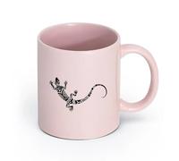 AYUEHBN cerámica Vajilla de Cerámica para Hogar Hermoso y ágil adorno de animalito lagarto （11oz/320ml） Para café, sopa, té, leche, latte, chocolate caliente, para mujeres y hombres Rosa
