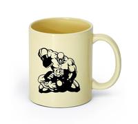 AYUEHBN cerámica Vajilla de Cerámica para Hogar Luchadores MMA Artes Marciales Deportes （11oz/320ml） para amantes del café, mejores amigos del trabajo, compañeros de trabajo y amigos Beige