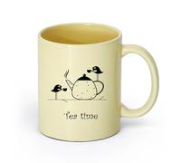 AYUEHBN cerámica Vajilla de Cerámica para Hogar Pájaros tomando té en la cocina （11oz/320ml） bebida matutina, bodas, cumpleaños, regalos para mujeres, Día del Padre, madres, niñas y niños Beige