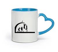 AYUEHBN ceramics Ceramic Coffee Cup Basketball Team Sport Ball Jump Players Game （11oz/320ml） Ceramic Coffee Mug for Cappuccino Tea, Milk, Blue