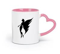 AYUEHBN ceramics Ceramic Coffee Mug sex appeal Angel Girl Butterfly Wings Slim Figure （11oz/320ml） Great Gift for Lovers Pink