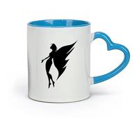 AYUEHBN ceramics Ceramic Coffee Mug sex appeal Angel Girl Butterfly Wings Slim Figure （11oz/320ml） Great Gift for Lovers Blue