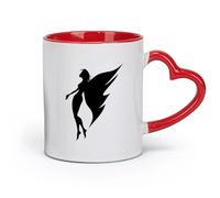 AYUEHBN ceramics Ceramic Coffee Mug sex appeal Angel Girl Butterfly Wings Slim Figure （11oz/320ml） Great Gift for Lovers Red