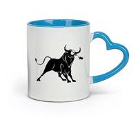 AYUEHBN ceramics Ceramic Cup Angry Bull Animal Bullfighter Rodeo Spain Corrida （11oz/320ml） Ceramic Coffee Mug for Cappuccino Tea, Milk, Blue
