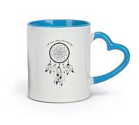 AYUEHBN ceramics Ceramic Cup Dream Catcher Dreamcatcher Talisman Quote Never Stop Dreaming （11oz/320ml） Restaurant, Office Blue