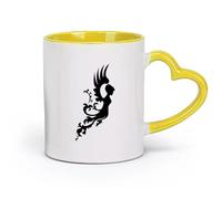 AYUEHBN ceramics Ceramic Cup for Coffee Tea Cocoa Fairy Angel Wings Nursery （11oz/320ml） Humorous Gift for Coffee Lovers, Work Besties, Coworkers & Friends Yellow